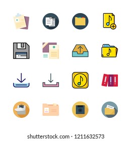 file icon set. vector set about download, documents, music folder and outbox icons set.