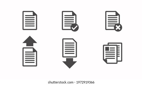 File Icon Set. Vector Isolated Illustrations of a Document or a File.
