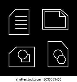 File icon set - vector, sign, paper, symbol, business,