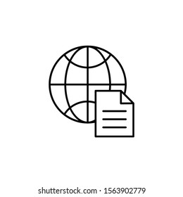 File icon. Simple line, outline vector of globe icons for ui and ux, website or mobile application