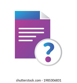 file icon. file with support icon. gradient style vector icon concept