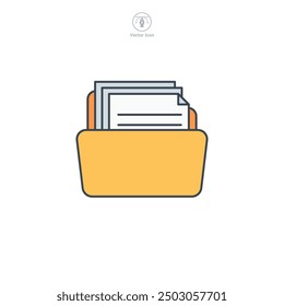 Ilustración vectorial del símbolo del icono del archivo aislada en el fondo blanco