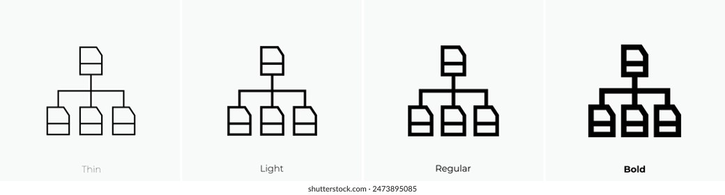 file icon. Thin, Light Regular And Bold style design isolated on white background