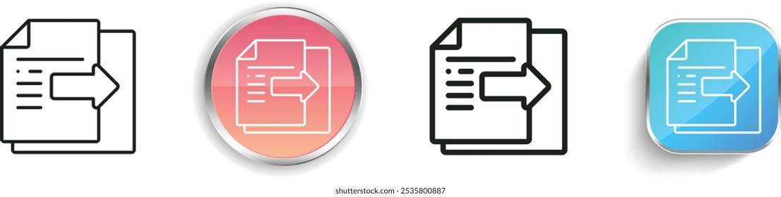 file icon. Thin Linear, Regular and Button Style Design Isolated On White Background