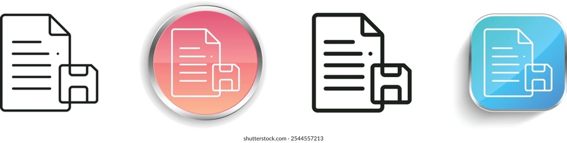 ícone de arquivo. Design fino, linear, regular e estilo botão isolado no fundo branco