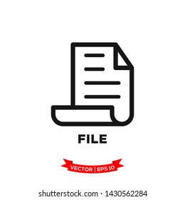 file icon in trendy flat style, document icon 