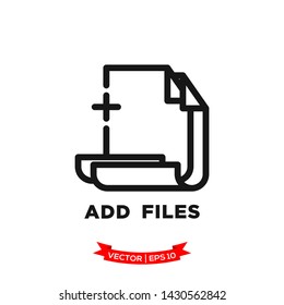 file icon in trendy flat style, add file vector icon 