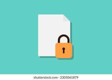 File icon vector design illustration, file and padlock, file lock icon vector