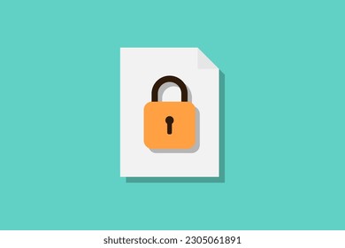 File icon vector design illustration, file and padlock, file lock icon vector