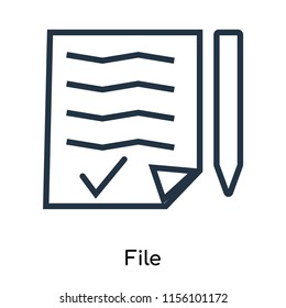 File icon vector isolated on white background, File transparent sign , thin symbols or lined elements in outline style