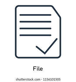File icon vector isolated on white background, File transparent sign , thin symbols or lined elements in outline style