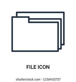 File icon vector isolated on white background, File transparent sign , outline linear symbol or thin lined pictogram