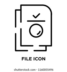 File icon vector isolated on white background, File transparent sign , line symbol or linear element design in outline style