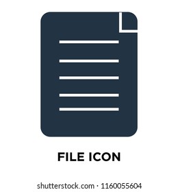 File icon vector isolated on white background, File transparent sign