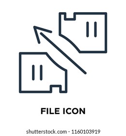 File icon vector isolated on white background, File transparent sign , line symbol or linear element design in outline style