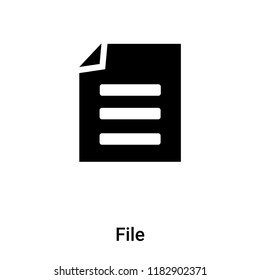 File icon vector isolated on white background, logo concept of File sign on transparent background, filled black symbol
