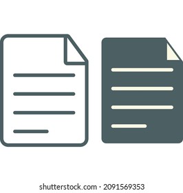 File icon vector isolated on white background, line or linear design elements in outline style