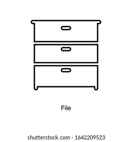 File icon vector on white background. Black icon illustration