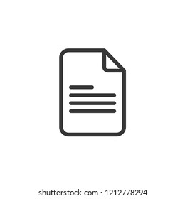 File icon-paper, document, folder, text vector icon, attached simple linear pictogram