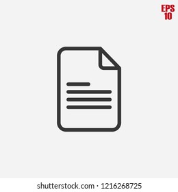 File icon-paper, document, folder, text vector icon, attached simple linear pictogram