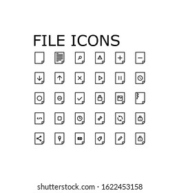 file icons with black white outline style