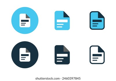 File icons collection in different style flat vector illustration set
