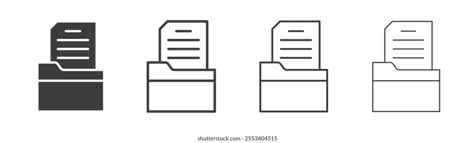 File icons collection. vector set in black color