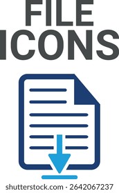 File icons, It contain upload, document, link, download file, folder, data, and PDF icons. Solid icon collection. Vector illustration.