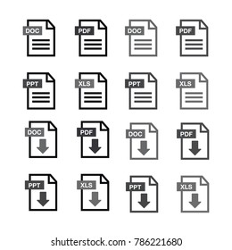 File Icons. Document icon set. File Icons line style illustration