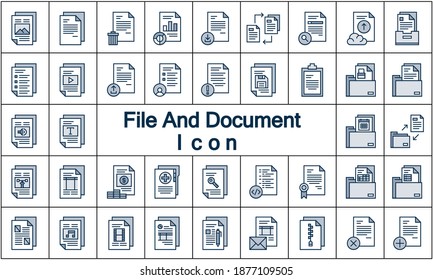 File icons, Files Document icon set, thin line style -Vector Iconic Design