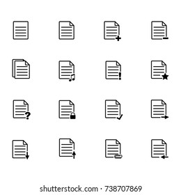 File icons, Files Document icon set, thin line style -Vector Iconic Design