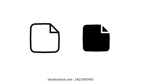File icons. Page button. Linear and silhouette style. Vector icons