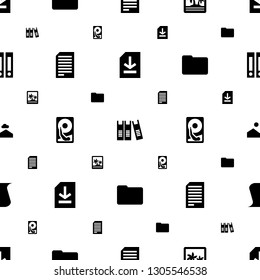 file icons pattern seamless white background. Included editable filled binder, photo, paper, hard disc, folder, picture icons. file icons for web and mobile.