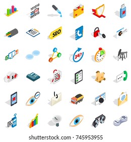 File icons set. Isometric style of 36 file vector icons for web isolated on white background