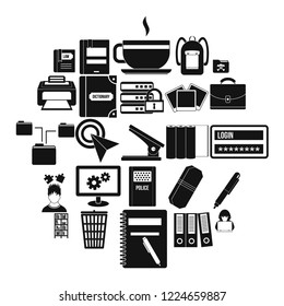 File icons set. Simple set of 25 file vector icons for web isolated on white background