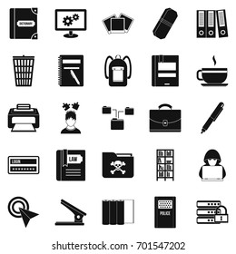 File icons set. Simple set of 25 file vector icons for web isolated on white background
