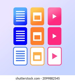 File Icons Set Vector Kit Colorful