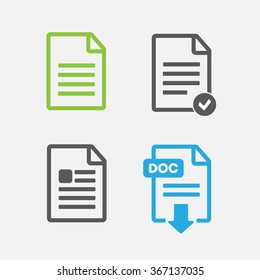 File Icons. Simple glyph stile icons in 4 versions
