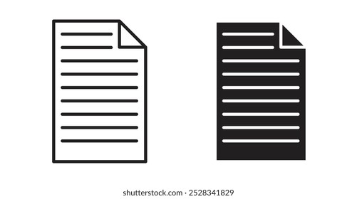 File icons. Vector set in filled and line style.