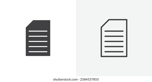 File icons vectors illustrations in black fill and liner versions