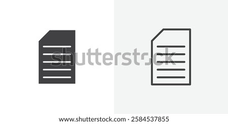 File icons vectors illustrations in black fill and liner versions