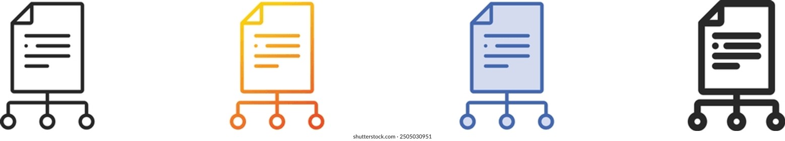 file icon.Thin Linear, Gradient, Blue Stroke and bold Style Design Isolated On White Background