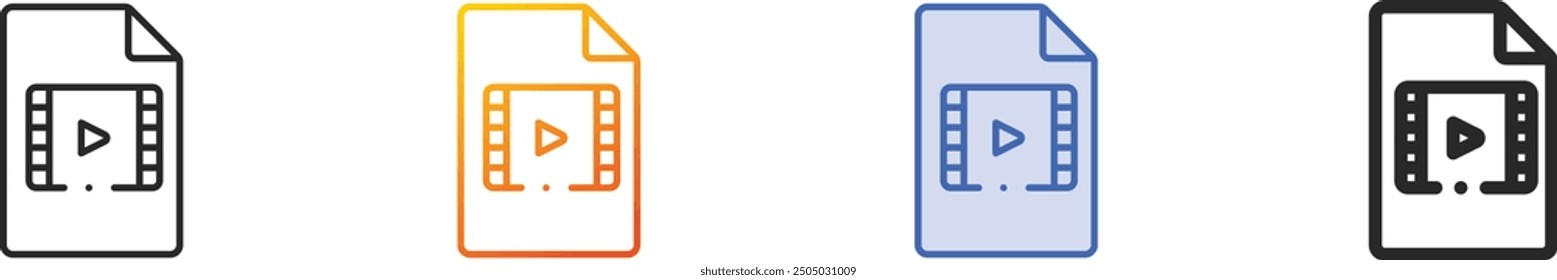 file icon.Thin Linear, Gradient, Blue Stroke and bold Style Design Isolated On White Background