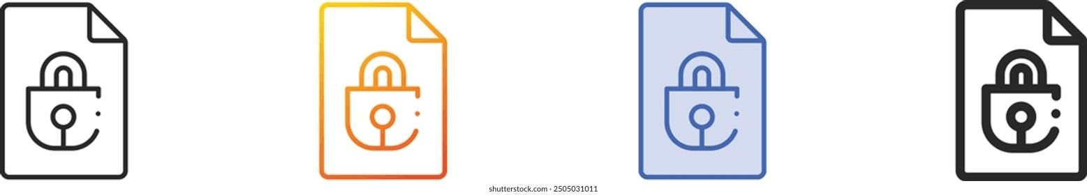 file icon.Thin Linear, Gradient, Blue Stroke and bold Style Design Isolated On White Background