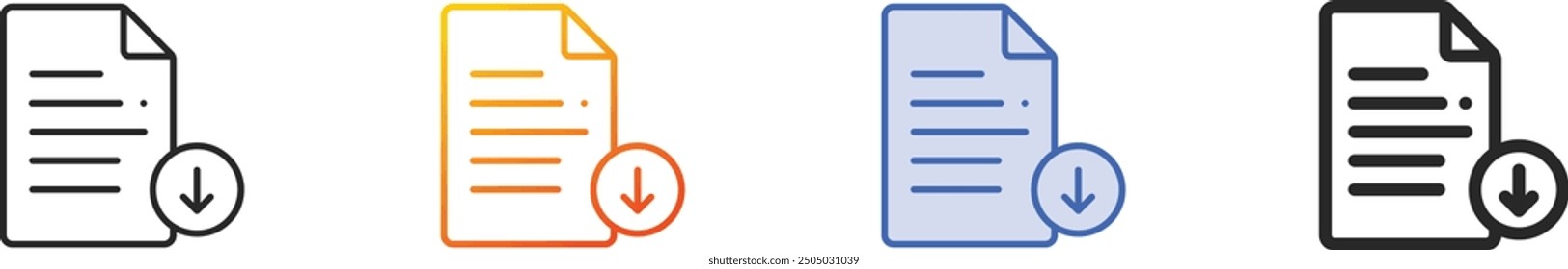 file icon.Thin Linear, Gradient, Blue Stroke and bold Style Design Isolated On White Background