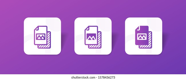 file with image mark icon in outline and solid style with colorful smooth gradient background, suitable for mobile and web UI, app button, infographic, etc