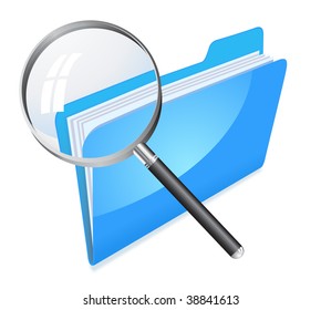 file increased by magnifying glass