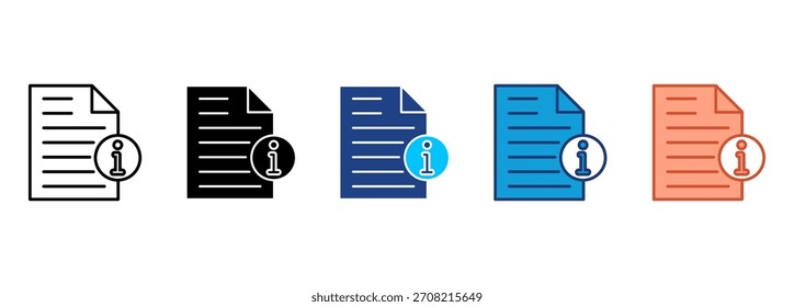 File Info Icon Set Multiple Style Collection
