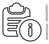 file info line icon design. file info thin black outline symbol vector illustration. editable stroke icon on transparent background.