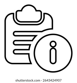 file info line icon design. file info thin black outline symbol vector illustration. editable stroke icon on transparent background.